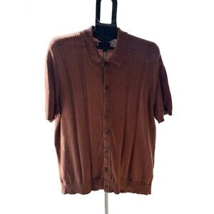 DKNY Men’s XL Terracotta Short Sleeve Knit Collared Polo Shirt